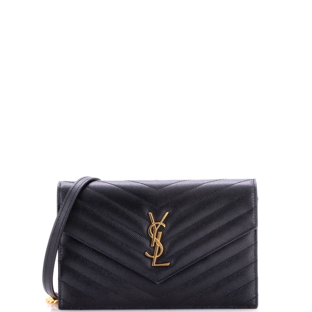 Saint Laurent Small Classic Monogram Wallet on Chain